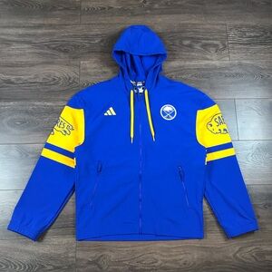 Adidas NHL Buffalo Sabres Men’s Full Zip Hockey Sports Team Windbreaker Jacket
